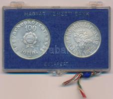 1973. 50Ft Ag + 100Ft Ag "Petőfi" pár eredeti, plombált MNB plasztiktokban T:BU patina Ada...