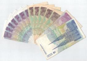 Horvátország 1991. 5D (7x) + 25D (5x) + 500D + 1000D T:F közte egy VG
Croatia 1991. 5 Dinara (7x) +...