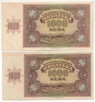Horvátország / Független Horvát Állam 1941. 1000K "T + B" (2xklf) T:F szép papír
Independ...