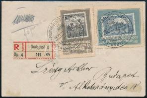 1921 Budapest helyi ajánlott levél "MAGYAR POSTABÉLYEG EMLÉKKIÁLLÍTÁS BUDAPEST"