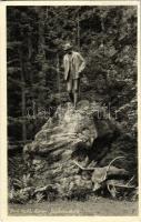 1937 Bad Ischl, Kaiser Jagdstandbild / statue of Franz Joseph I of Austria in hunting outfit