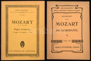 Mozart Ouvverture zur Oper Die Zauberflöte, Piano Concerto C major - Ut majeur - C dur. Leipzig, Ernst Eulenburg. Kiadói papírkötések.