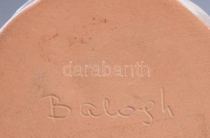 Balogh jelzéssel: Gyertyatartó. Mázas kerámia, jelzett, hibátlan m: 10 cm, d: 8 cm