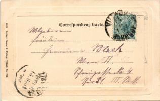 1901 Villach (Kärnten), Partie a. d. Drau / riverside, bridge (EK)