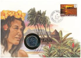 Francia Polinézia 1984. 10Fr Ni "Tahiti" feliratú felbélyegzett borítékban, bélyegzéssel T:UNC French Polynesia 1984. 10 Francs Ni in "Tahiti" envelope with stamp, and cancellation C:UNC