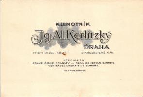 Praha, Prague, Prag; Pravé Ceské granáty, Klenotník Ig. Al. Kerlitzky, St. Kynzl, J.Z. Schütz, Binde...