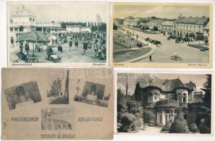 Balaton - 8 db régi képeslap vegyes minőségben, part menti települések / 8 pre-1945 postcards in mixed quality