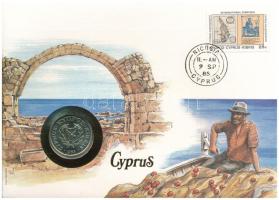 Ciprus 1983. 20c felbélyegzett borítékban bélyegzéssel T:UNC Cyprus 1983. 20 Cents in coin envelope with stamp and cancellation C:UNC