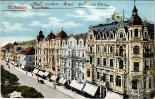 Mariánské Lázne, Marienbad; Kaiserstraße / street, Hotel Egerlaender (EB)