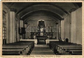 1938 Oncino, Interno Chiesa Parrocchiale S. Stefano / church interior (EM)