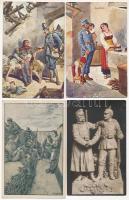 25 db RÉGI katonai művész motívum képeslap vegyes minőségben / 25 pre-1945 military art motive postcards in mixed quality