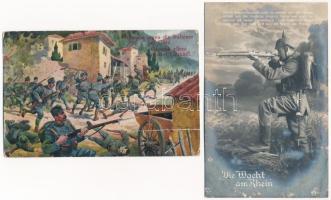 25 db RÉGI katonai művész motívum képeslap vegyes minőségben / 25 pre-1945 military art motive postc...