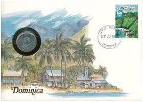 Kelet-Karibi Államok / Dominika 1981. 25c Cu-Ni felbélyegzett borítékban, bélyegzéssel, német nyelvű leírással T:UNC Eastern Caribbean States / Dominica 1981. 25 Cents Cu-Ni in envelope with stamp, cancellation and a prospectus in german C:UNC