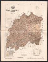 1895 Arad vármegye és Árva vármegye térképe (2 db), tervezte: Gönczy Pál, Bp., Posner Károly Lajos é...