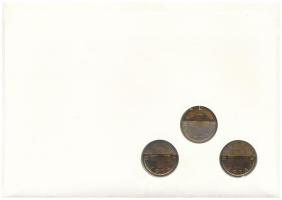 Svájc 1974. 2r bronz (3x) felbélyegzett borítékon, bélyegzéssel T:UNC,AU patina Switzerland 1974. 2 ...