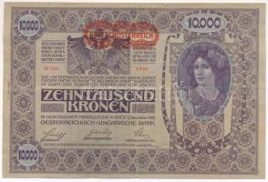 Ausztria 1918. 10.000K "37109 1797" vízszintes "DEUTSCHÖSTERREICH" felülbélyegzéssel T:F kis szakadások Austria 1918. 10.000 Kronen "37109 1797", with horizontal "DEUTSCHÖSTERREICH" overprint T:F small tears Krause P#65