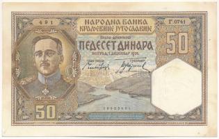 Jugoszlávia 1931. 50D T:F szép papír Yugoslavia 1931. 50 Dinara C:F fine paper Krause P#28