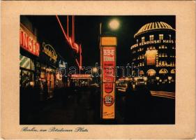 Berlin, am Potsdamer Platz, Haus Vaterland (Betrieb Kempinski), Hotel Fürstenhof / square at night, palace, hotel (small tear)