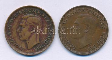 Ausztrália 1948-1951. 1p bronz "VI. György" (2xklf) T:XF,VF kis patina Australia 1948-1951. 1 Penny bronze "George V" (2xdiff) C:XF,VF small patina Krause KM#36, KM#43