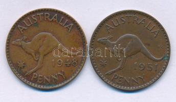 Ausztrália 1948-1951. 1p bronz "VI. György" (2xklf) T:XF,VF kis patina Australia 1948-1951...