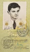 1942 Fényképes útlevél, viseltes borítóval