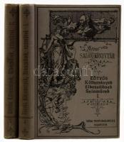 B. Eötvös József: Költemények, elbeszélések, színművek I-II. köt. Révai-féle Salon-Könyvtár. Bp., 1894, Ráth Mór, (Hornyánszky-ny.), 4+294+2 p.; 2+315+1 p. 4. kiad. Kiadói festett, illusztrált egészvászon-kötés, Gottermayer-kötés, jó állapotban.