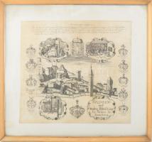 cca 1700 Lüneburgi sót előállító mesterségek és műhelyek ábrázolása, mesteremberek és polgármesterek...