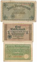 Német Harmadik Birodalom / Német megszállt területek 1940-1945. 50pf + 1M + 2M T:F,VG German Third Reich / German occupied territories 1940-1945. 50 Reichspfennig + 1 Reichsmark + 2 Reichsmark C:F,VG