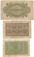 Német Harmadik Birodalom / Német megszállt területek 1940-1945. 50pf + 1M + 2M T:F,VG
German Third ...