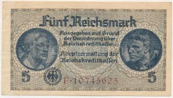 Német Harmadik Birodalom / Német megszállt területek 1940-1945. 5M T:F erős papír German Third Empire / German Occupied Territories 1940-1945. 5 Reichsmark C:F strong paper Krause P#R138