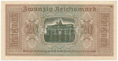 Német Harmadik Birodalom / Német megszállt területek 1940-1945. 20M T:F erős papír German Third Empi...