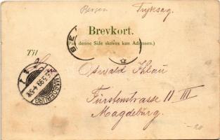 1899 (Vorläufer) Bergen, Haakonshallen og Walkendorfstarn (fl)