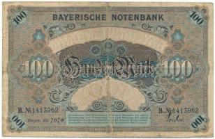 Német Birodalom / Bajorország 1900. 100M vízjeles papíron T:F beszakadás German Empire / Bavaria 190...