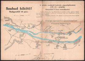 cca 1930-1940 Surányi sziget üdülő- és nyaralótelepének térképes reklámismertetője a Magyar Evezős S...