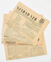 1956 Napilapok szórványszámai a forradalom idejéből, október-, novemberből, Szabad Szó, Magyar Honvéd, Tipographia, Magyar Függetlenség, Hétfői Hírlap, Magyar Világ, 6 db