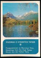 &quot;Pozdrav z Vysokych Tatier&quot; / &quot;Üdvözlet a Magas-Tátrából&quot;, üdvözlőlap szárított havasi gyopárral