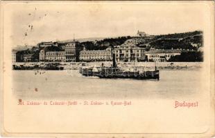 1913 Budapest II. Szent Lukács és Császár fürdő, gőzhajó (EK)