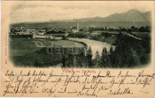 1898 (Vorläufer) Villach (Kärnten), von St. Martin / general view, bridge