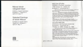 1983 Mácsai István válogatott képei. Kiállítás a Vigadó Galériában. Bp., 1992, Vigadó Galéria. + Mác...