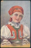 1915 Zsánerlap Budapestre, lila eperjesi cenzúrabélyegzéssel