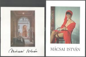 1983 Mácsai István válogatott képei. Kiállítás a Vigadó Galériában. Bp., 1992, Vigadó Galéria. + Mácsai István újabb képei. Kiállítási katalógus. Bp., 1997., Vigadó Galéria. Kiadói papírkötés. Mácsai István festményeinek reprodukcióival illusztrált 2 db katalógus. Kiadói papírkötés.