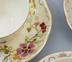 Zsolnay pillangó mintás mokkás készlet. Hat személyes. Kézzel festett, jelzett, hibátlan