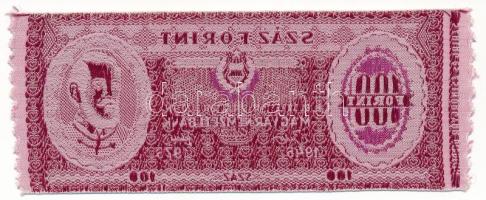 1976. A Debreceni Szalag és Zsinórgyárban a 100Ft-os bankjegy mintájára készült gép hímzéses textil