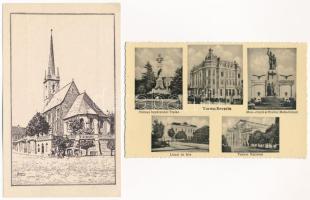 11 db főleg RÉGI fekete-fehér erdélyi és román város képeslap vegyes minőségben: Bucharest, Arad, Br...