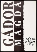 Bálványos Anna (szerk.): Gádor Magda. Szobrok és rajzok.Sculptures and drawings. Keserü Katalin tanulmányával. Study by Katalin Keserü. Bp., 1997, Kék Iskola. 48p. Angol és magyar nyelven. Fekete-fehér képekkel, Gádor Magda alkotásainak reprodukcióival gazdagon illusztrált katalógus. Kiadói papírkötésben.