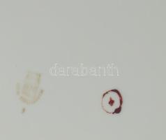 Zsolnay apróvirág mintás leveskínáló, jelzett, kis kopással, 32x19 cm