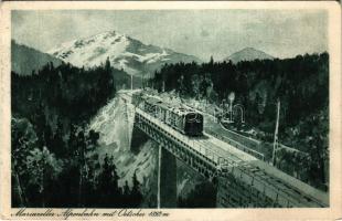 Mariazellerbahn, Mariazeller Alpenbahn mit Ötscher / railway line, railway bridge, train (EK)