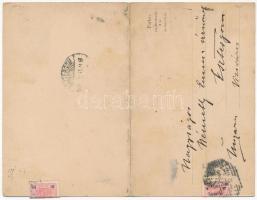 1901 Bolzano, Bozen (Südtirol); 2-tiled folding panoramacard with railway station, train (EK)