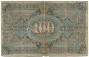 Német Birodalom / Szászország 1890. 100M "hatjegyű sorozatszám" T:VG
German Empire / Saxo...