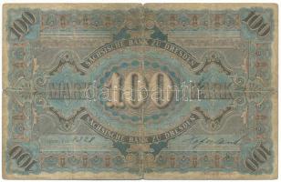 Német Birodalom / Szászország 1890. 100M "hatjegyű sorozatszám" T:VG,G
German Empire / Sa...
